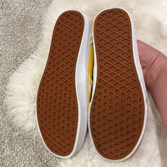 VANS Classic Slip-On Shoes Checkerboard Yellow Gold White US Women’s Size 7 - Picture 9 of 10
